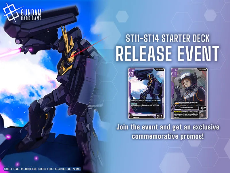 GUNDAM CARD GAME ST11-ST14 STARTER RELEASE EVENT 09/28