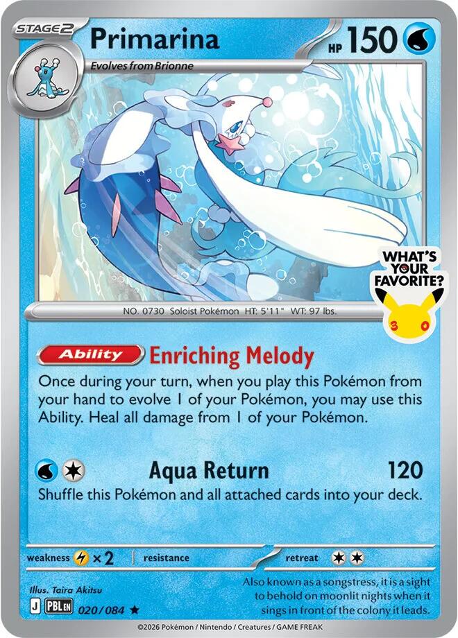 Primarina - 020/084 (What's Your Favorite Stamp)